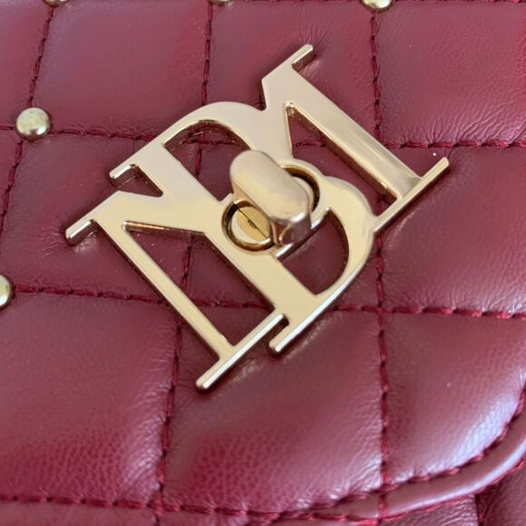Badgley Mischka Vagan Quilted Leather Flap Crossbody with Studs and Chain Strap - Picture 2 of 11